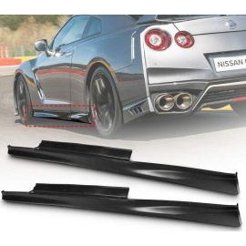 Fits 09-18 Nissan R35 GTR GT-R Coupe OE PP Side Skirts Extension Rocker Panels