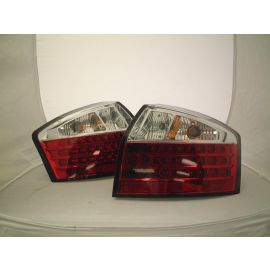 Audi A4 B6 Taillights - LED Red / Clear Black Trim