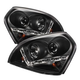 Hyundai Tucson 04-09 DRL LED Projector Headlights - Black