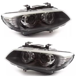 Facelift AFS Bi Xenon Headlights Front Headlight Lamps PAIR Projectors with LED Angel Eyes BMW 3 Series E92 E93 