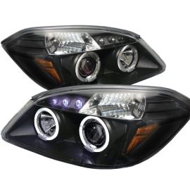 2005-2007 Chevy Cobalt Black Dual Halo LED Projector Headlights