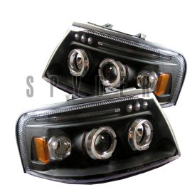2003-2005 Ford Expedition Black Housing Dual Halo Angel Eyes LED