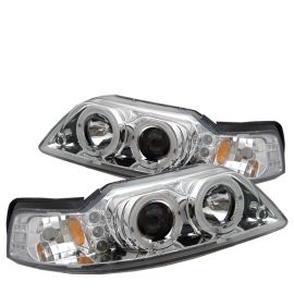 1999-2004 Ford Mustang Chrome Housing Dual Halo Angel Eyes LED P