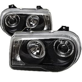Chrysler 300C Projector Headlights with LED Angel Eyes 05-07