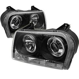 Chrysler 300C Projector Headlights with LED CLEAR Angel Eyes 05-