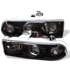 1998-2002 Chevy S10 Black Housing Halo Angel Eyes Projector Head