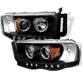 Dodge Ram Projector Headlights Dual LED Halos 02-05