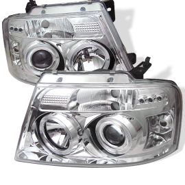 2004-2006 Ford F150 Chrome Housing Dual Halo Angel Eyes Projecto