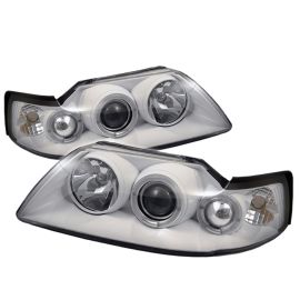 1999-2004 Ford Mustang 1 Piece White Housing Dual Halo Angel Eye
