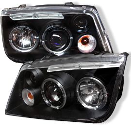 1999-2004 VW Jetta Black Housing Dual Halo Angel Eyes Projector