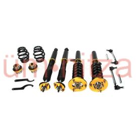 RACELINE ADJUSTABLE COILOVER KIT (FK Style) Fits BMW E46 3-SERIES (NON M3 NO TI) - Gold Yellow