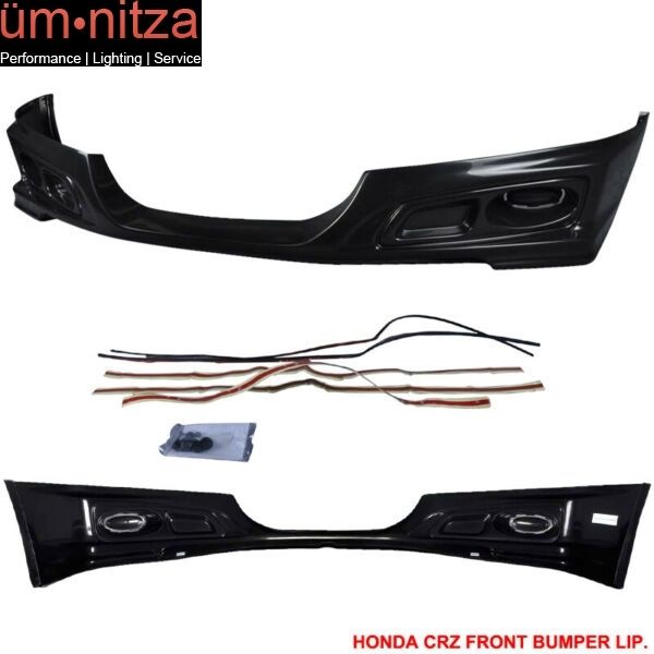 Fits 11-12 Honda CRZ Mugen Style Front Bumper Lip & Fog Covers ABS