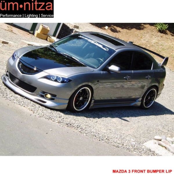 2009-2011 Mazda 6 DS Style Unpainted Black Front Bumper Lip PU Sedan