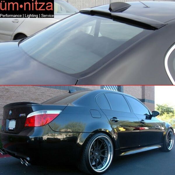 Pre-Painted Trunk & Roof Spoiler Compatible with 2004-2010 BMW 5 Series E60 4Door Sedan, AC Style ABS #475 Black Sapphire by Ikon Motorsports