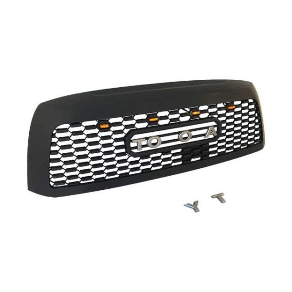 Fits 08-18 Toyota Sequoia Front Grill - ABS Unpainted with LED DRL 