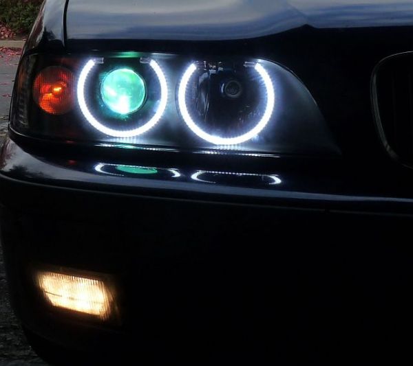 97-00 E39 BMW 5-series SAE/US DEPO STYLE Headlight LED UHP ANGEL Halo ORION  LITE
