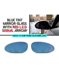 2005-2012 Porsche 911 Carrera 997 Chassis Red Arrow LED Blue Glass Side Mirrors Upgrade