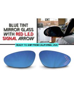 1998-2004 Porsche 911 Carerra 996 Chassis Red Arrow LED Blue Glass Side Mirrors Upgrade