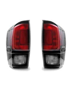 2016-2018 Toyota Tacoma TRD Pro Style DEPO Black/Clear Tail Lights Set