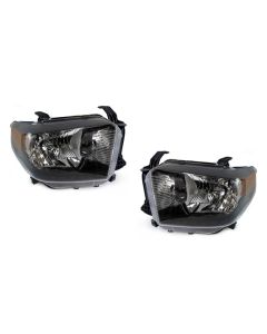 2014-2017 Toyota Tundra JDM TRD Style Euro Black Housing Headlights 