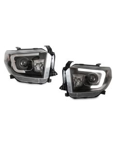 2014-2017 Toyota Tundra LED Plasma Light Bar Black Projector Headlights