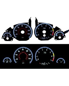 1997-2003 Fit BMW E39 NON-M5 5 Series / 1995-2001 BMW E38 7 Series / 2000-2006 BMW E53 X5 - E92 M3 Style Glow Gauge Face Overlay Set