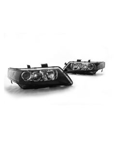 04-08 Acura TSX JDM Style Projector Headlights - Black w/ Smoke Reflector