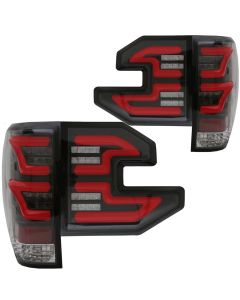 2008-2014 Ford F-150 Black LED Torcia Taillights Black/Red 4pc kit