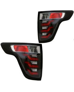 11-15 FORD Explorer LED Taillights w/ LED Light Tube - Clear/Black/Red DOT SAE