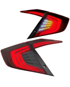 2016+ Honda Civic 4DR Sedan Full LED Conversion Taillight Set Red/Smoke Lens