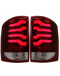 2014-2017 GMC Sierra LED Bar Taillights w/ Red Lens Black Housing