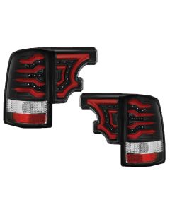 09-17 Dodge Ram 1500 2500 3500 Black LED Taillights w/ Clear Lens 4pc Conversion