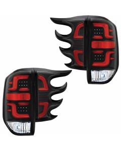 2014-2017 Toyota Tundra LED Tail Lights w/ Clear Lens Black Housing Red LED Bar