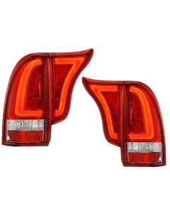 Torcia LED Tail Lights w/ Red Lens Chrome Housing For 05-15 Toyota Tacoma