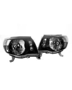 DEPO 05-10 TOYOTA TACOMA / PRE-RUNNER JDM STYLE BLACK CRYSTAL HEADLIGHTS