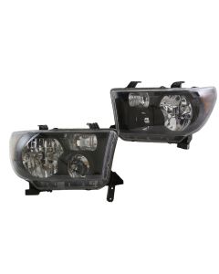 07-13 Tundra 08-13 Sequoia Black Headlights Headlamps Pair Left+Right 2007-2013