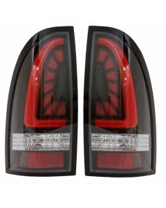 2005-15 Toyota Tacoma LED Light Bar Taillights  - Clear/Black/Red DOT SAE