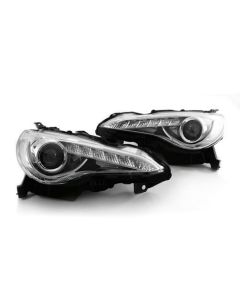 2013+ SCION FRS FR-S WINJET JDM STYLE CHROME PROJECTOR HEADLIGHTS W/ LED DRL