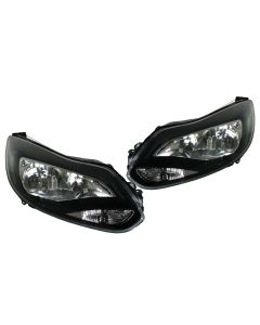 12-14 Ford Focus Sedan/Hatchback Black Headlight w/ Smoke Reflector Clear Signal