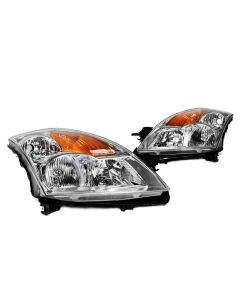 07-09 Nissan Altima Sedan OEM Factory Style Chrome Headlights w/ Amber Reflector