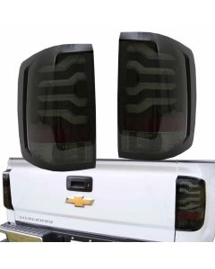 2014-2017 Chevy Silverado 1500 2500HD Sierra 3500HD LED Taillights Smoke Black