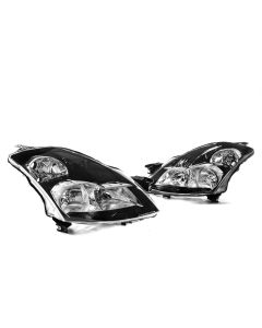 FOR 07-09 Altima Sedan Black Headlights w/ Smoke Reflector