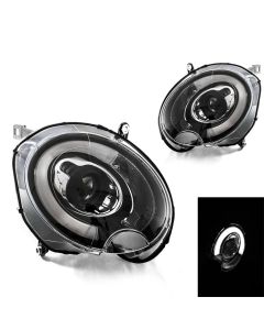 07-13 Mini Cooper R56 Hatchback Black Projector Headlights w/ F56 LED DRL