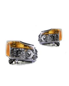 For Titan 04-15 Armada 05-07 OEM Factory Style Chrome Headlights