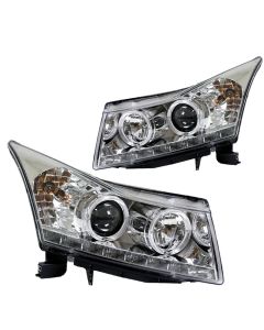 2011-2016 Chevy Cruze Chrome Projector Headlights w/  LED DRL  and Angel Eyes