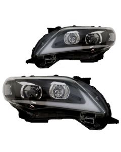 2011 2012 2013 Toyota Corolla Black Projector Headlights w/ LED Bar DRL Vland