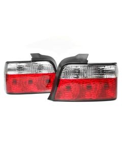 92-98 Fit BMW E36 3-SERIES 4DR SEDAN EURO TAILLIGHTS - CRYSTAL CLEAR/RED