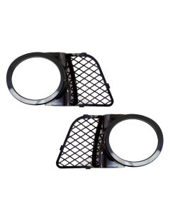 98-03 Fit BMW E39 M5 Fog Light Mesh Covers Replacement - Gloss Black ABS Right+Left