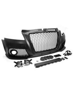 09-13 AUDI A3 8P FACELIFT RS3 STYLE FRONT BUMPER CONVERSION KIT W/ FOG LIGHTS