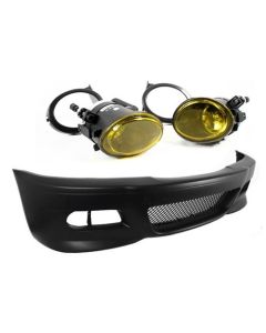 Fit BMW E46 3-SERIES M3 STYLE FRONT BUMPER W/ YELLOW FOG LIGHTS